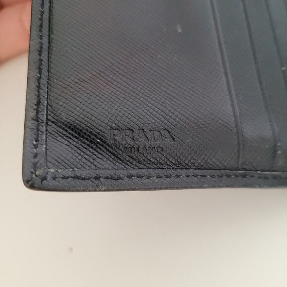 PRADA Black Nero Saffiano Leather Wallet Large Bifold Compact Unisex Authentic - Picture 4 of 14